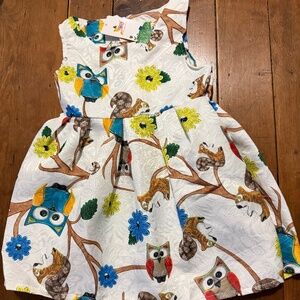 Miaodue kid girls dress 130 Owl Dress NWT Boutique Owl and squirrel theme